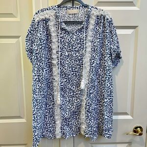 V Shop Blue and White Coverup Dress